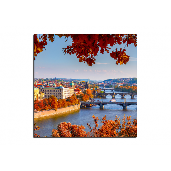Slika na platnu - Rijeka Vltava i Karlov most - kvadrat